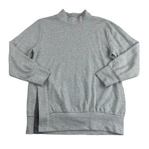 Zella Pullover Sweatshirt Women's Large Light Blue Heather Mock Neck 3/4 Sleeve